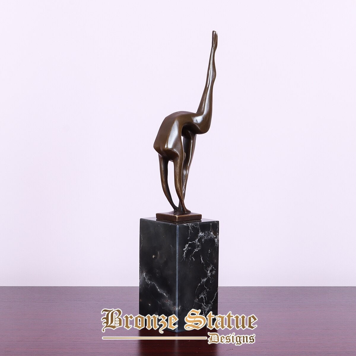 Abstract statue female gymnast sculpture doing gymnastics bronze figurine statuette living room decoration