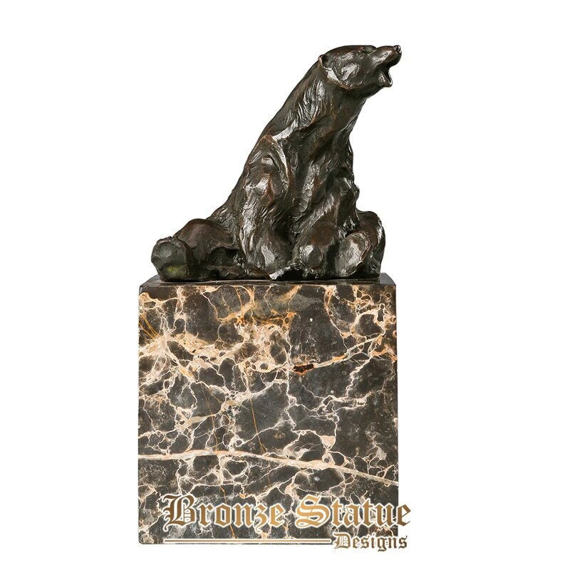 Bronze little grizzly bear statue sculpture animal figurine art small hot casting classy home shelf cabinet decor