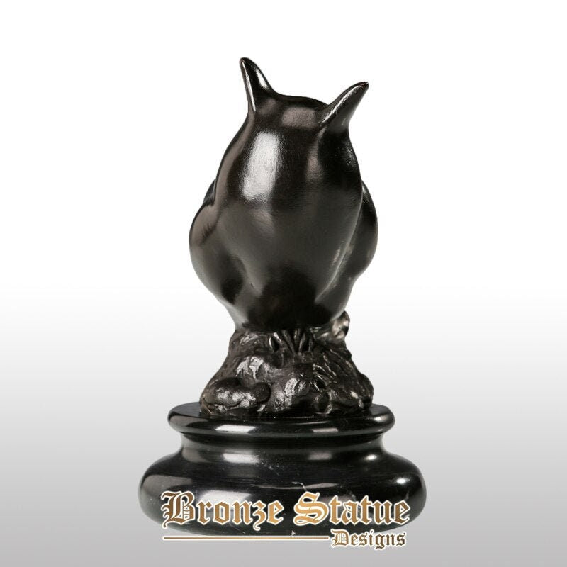 Night owl bronze statue small animal bird sculpture figurine art modern room decoration gifts