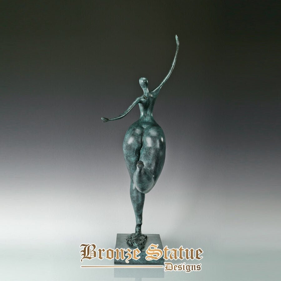 Gorgeous female art abstract woman statue sculpture green bronze large classy home office decoration