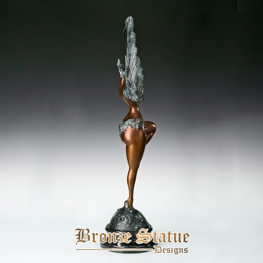 Gorgeous decoration large abstract woman angel bronze statue sculpture marble base for home office living room