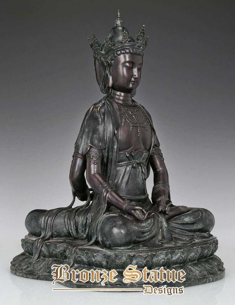 Buddha statua in bronzo manna re buddha tathagata scultura figurine buddista tempio religioso collezione di decorazioni