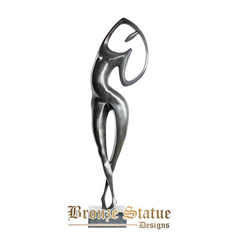 Large bronze abstract female dance statue sculpture greenish real bronze woman art for decoration life size