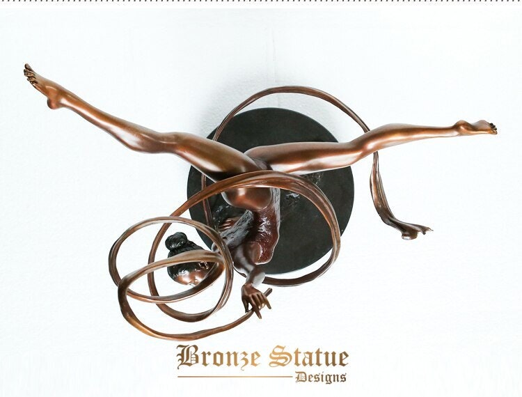 Riband dance bronze statue sculpture western female girl dancing modern art high-end home decor large