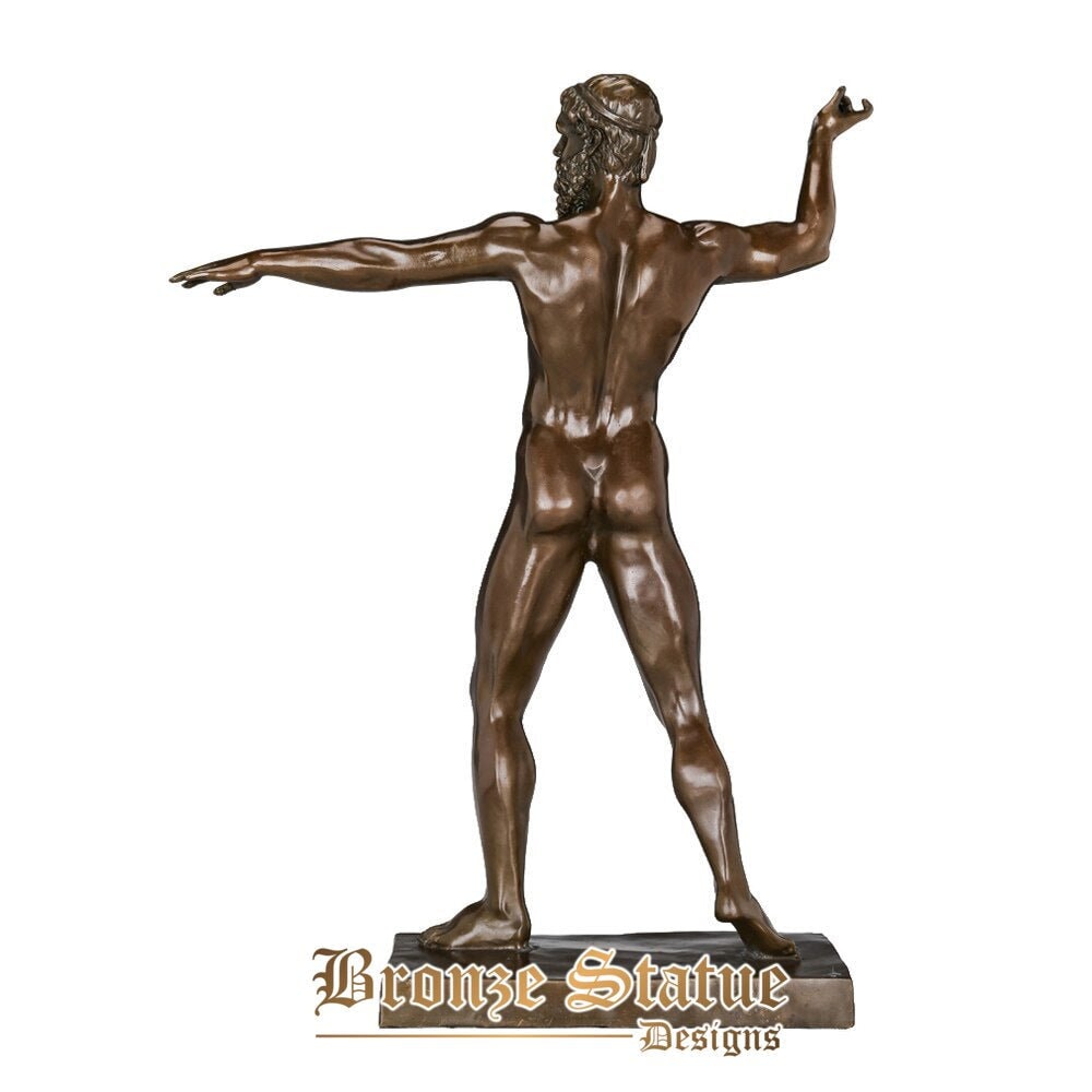 Poseidon statue pure bronze greek lord god of the sea sculpture collectible figurine home decor accessories classical art