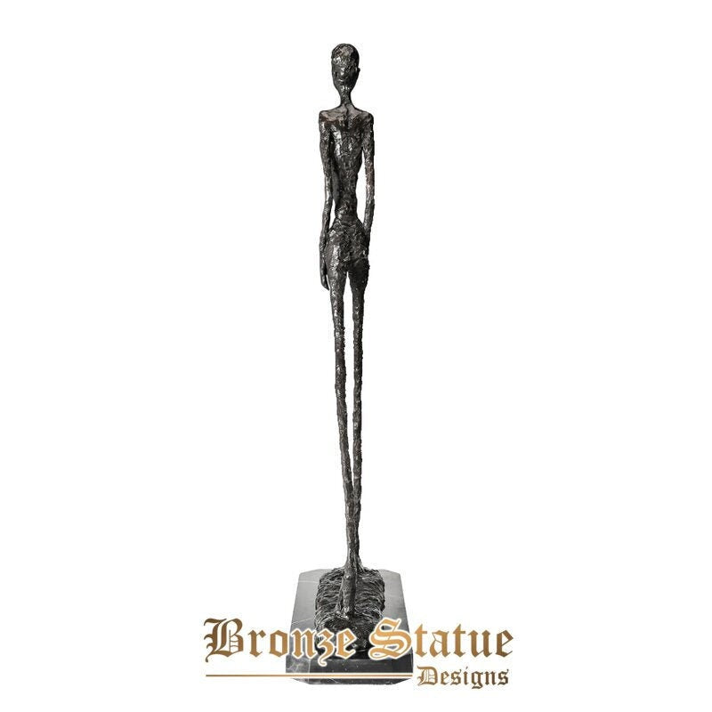 Abstrakte Skulptur Walking Man Statue berühmte Giacometti Kunst Bronze Replik Statuette große Skelett Figur Wohnzimmer Dekor