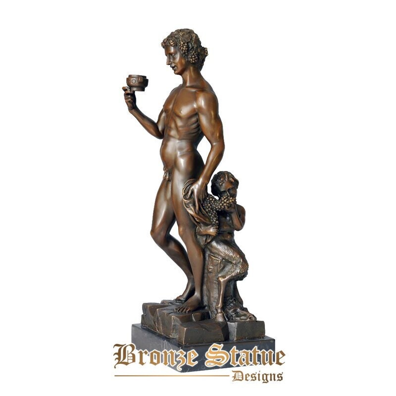 Dionysus statue bronze greek mythology great god of wine classical sculpture collectible figurine for living room decor big size