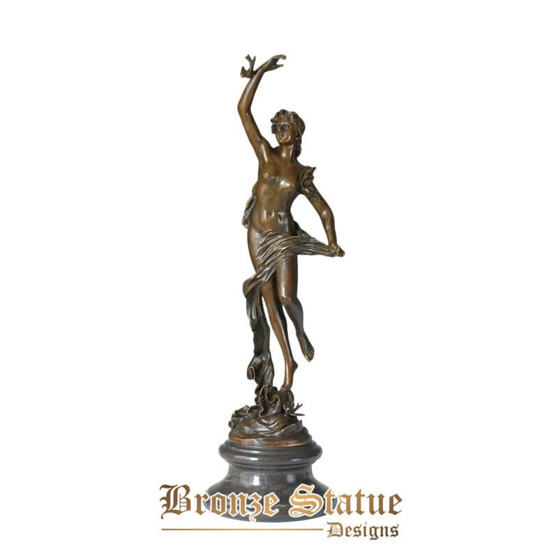 Estátua de escultura de deusa da primavera de 68 cm estatueta de estatueta feminina de bronze para decoração de sala de estar ornamento presente de negócios