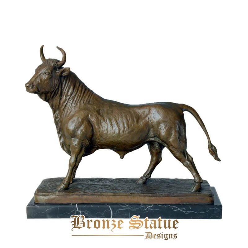 Bronze bull sculpture touro wall street statue animal modern art home office table decoration
