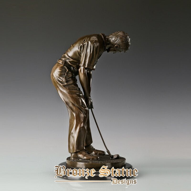 Superior bronze golf man statue modern male sport sculpture art classy business gift office desktop decoration