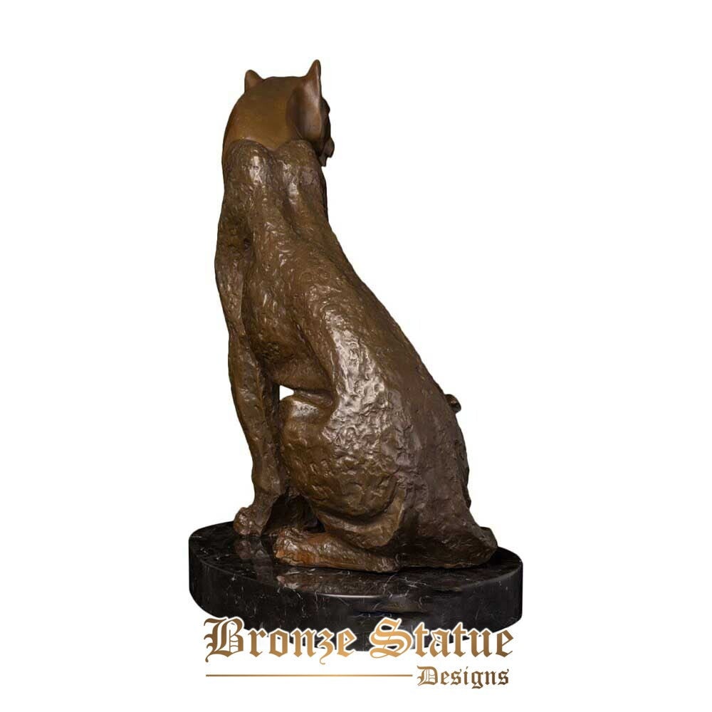 Abstract cheetah bronze statue leopard figurine wild animal sculpture personality office home decoration big european art