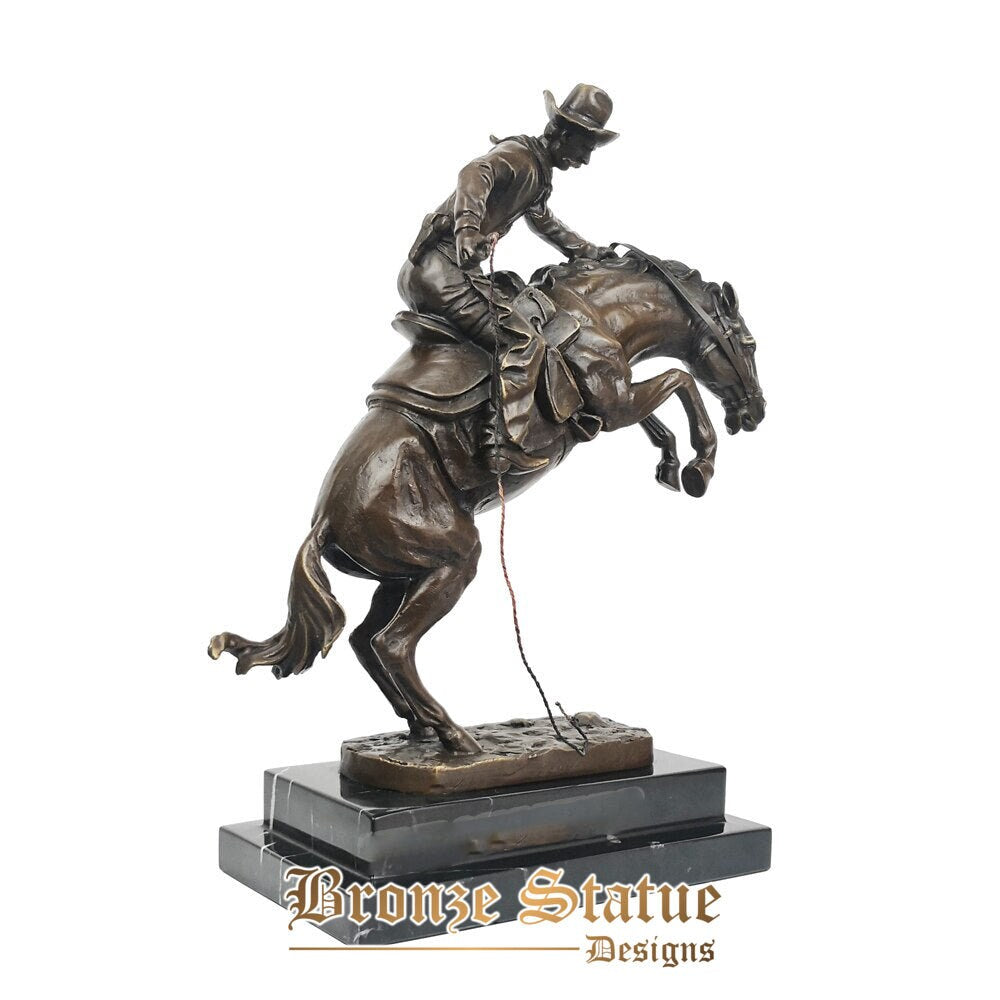 Bronze the broncho buster by frederic remington statue sculpture reproduction famous cowboy art classy home decor