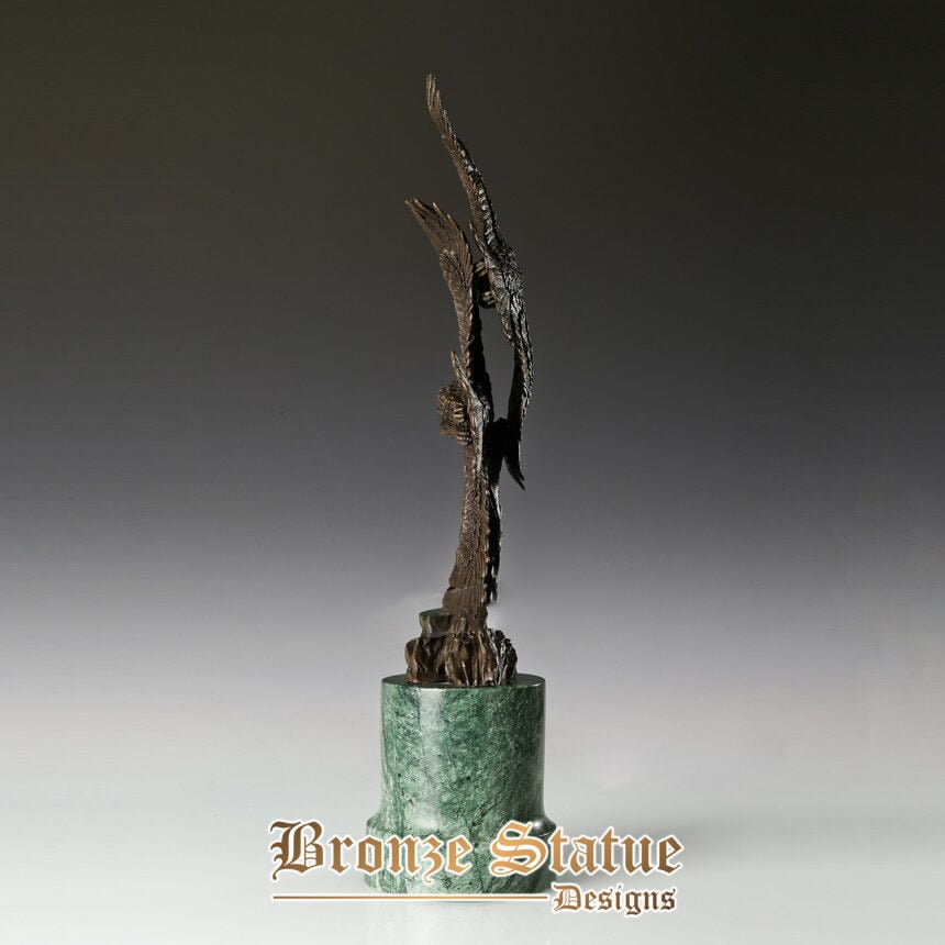 Bronze Paar Adler Falke fliegende Statue Tier Vogel Skulptur Kunst Hot Casting wunderschönes Werbegeschenk Wohnkultur