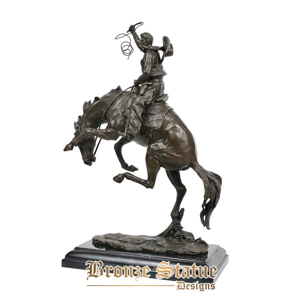 Bronze western cowboy ridding statue sculpture upscale figurine art hot casting home decor gifts