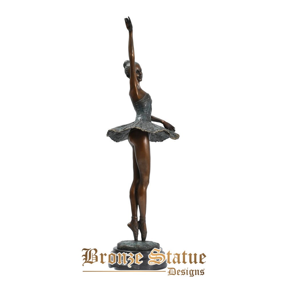 Modern western ballerina dance statue bronze flirting swans delicate ballet girl sculpture art home decor ornament large