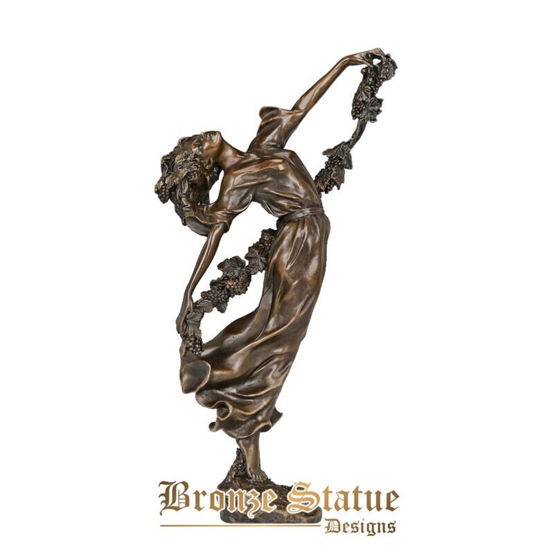 Traubenfrauenstatue westliche weibliche Kunstskulptur heißer Guss aus reiner Bronze wunderschönes Heimbüro-Dekorationsgeschenk