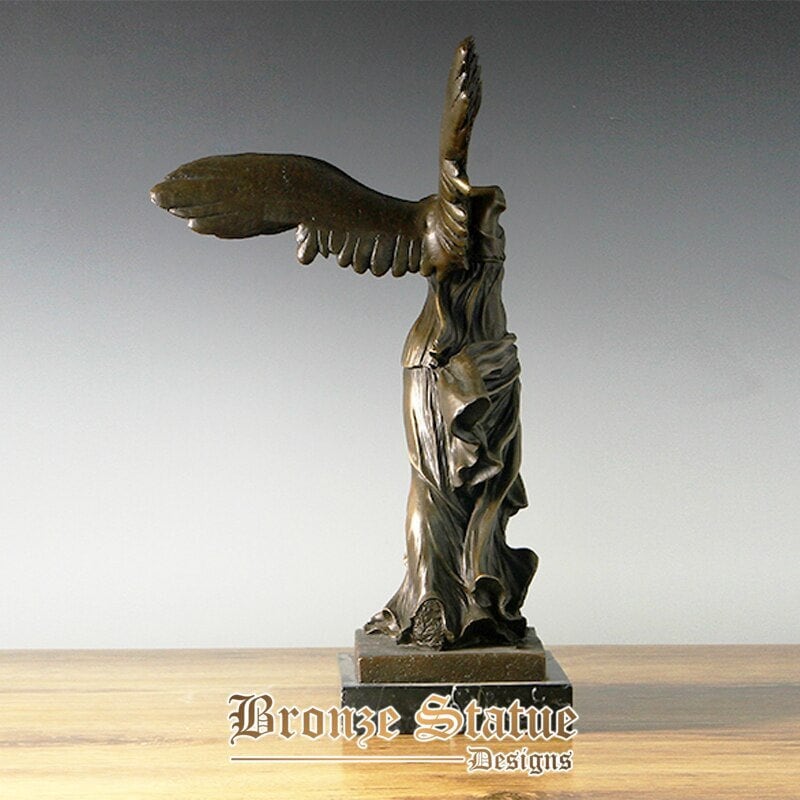 Winged victory of samothrace sculpture bronze replica greek mythology goddess statue antique art for business gift home decor