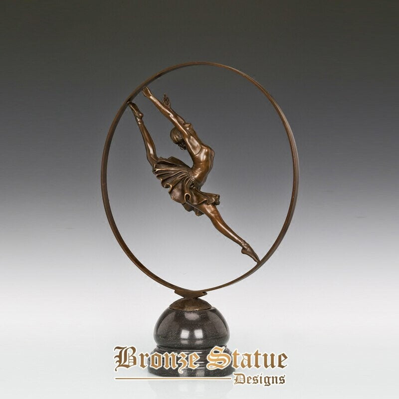 Ballet dance girl statue bronze female dancing sculpture modern ballerina figurine art decoration