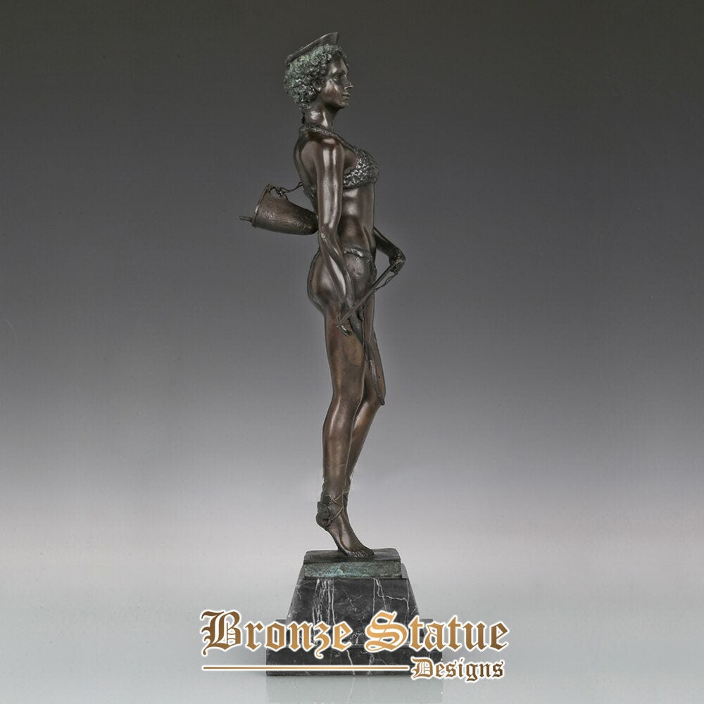 Bronze hunting goddess diana artemis statue antique sculpture art hot casting home decor gifts