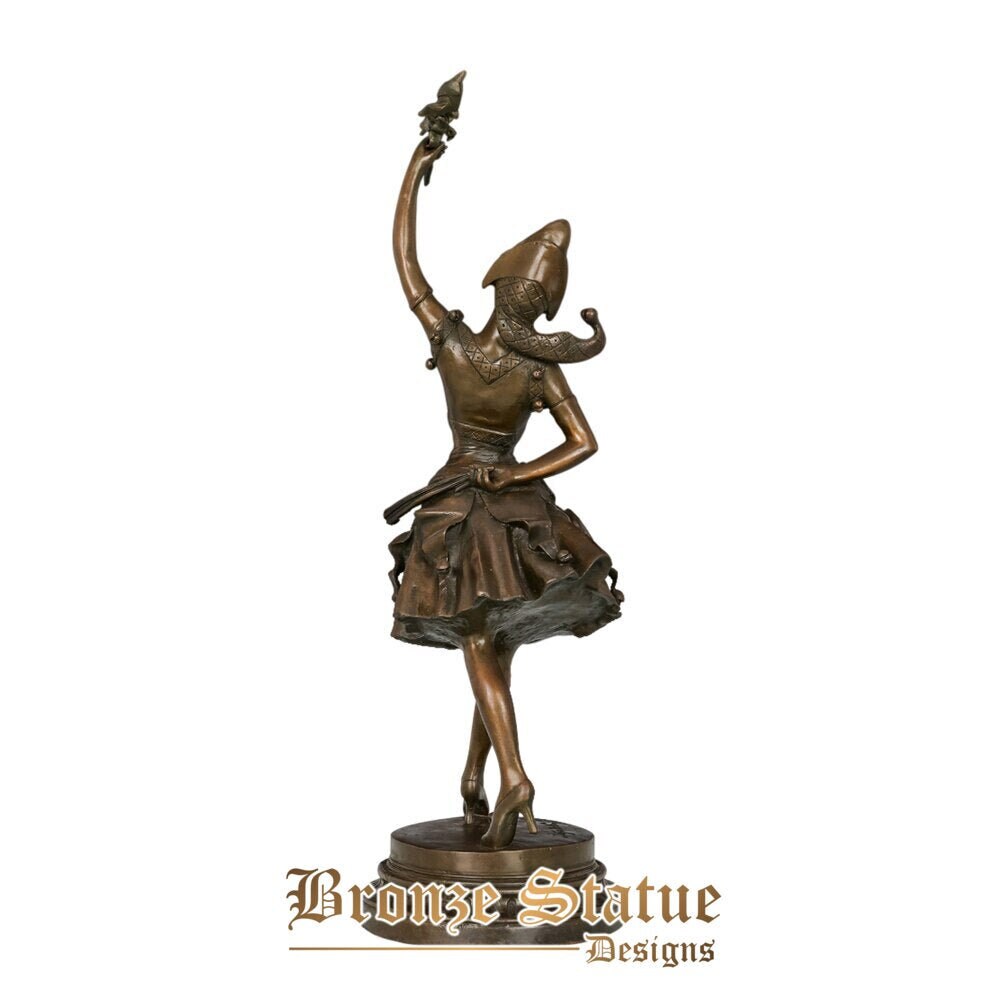 Bronze Clown Statue Skulptur moderne Mädchen Figur Kunst Kinder Geburtstagsgeschenk Kinderzimmer Dekoration