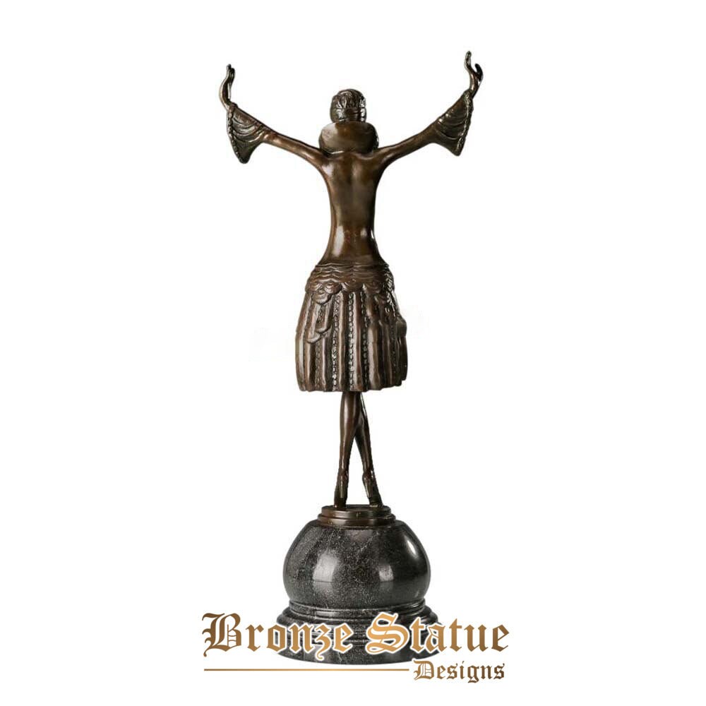 Antike Frau gekleidet Tanz Bronzeskulptur Tänzerin Statue Figur Indoor Desktop-Dekoration