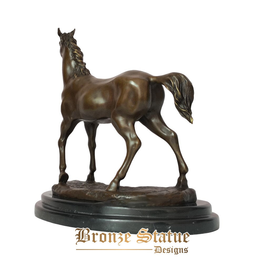 Standing arabian horse statue sculpture bronze animal figurine art for hotel office table decor high-end business present
