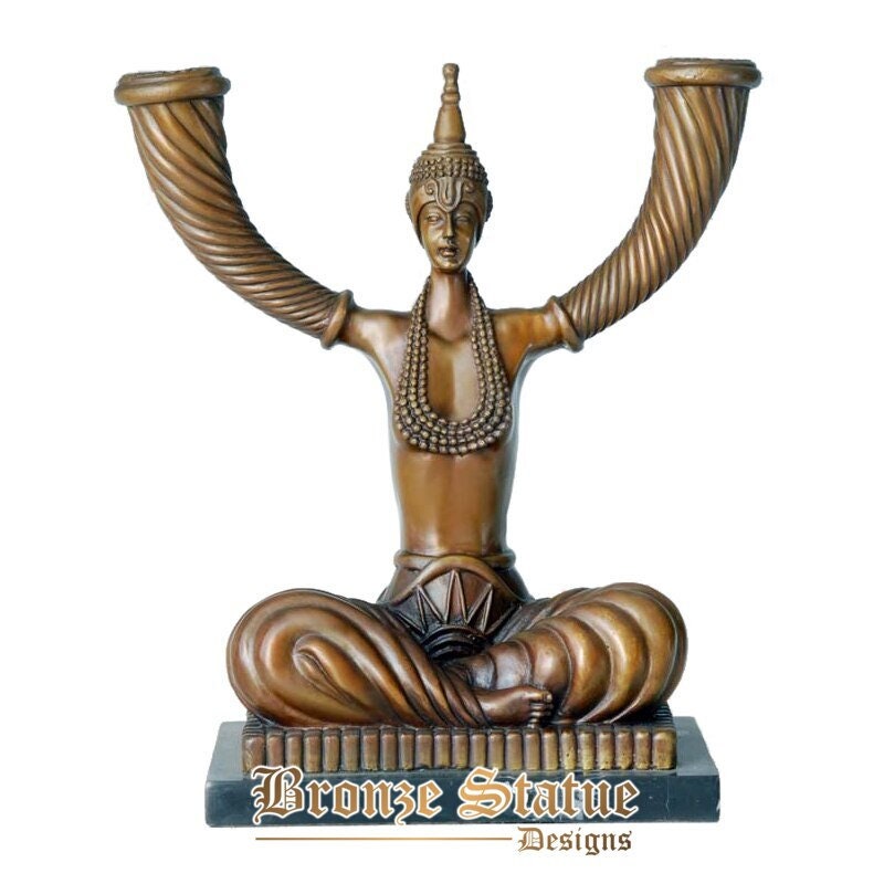 Bronze hands up man candlestick candleholder statue sculpture art gorgeous home decoration