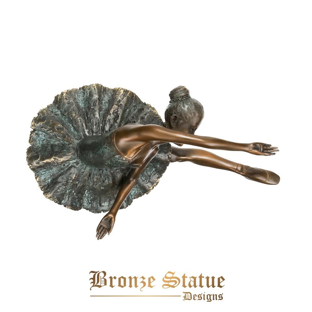 Estátua de dança de balé de bronze jovem escultura de dança estatueta moderna arte de bailarina lindo presentes de decoração para casa
