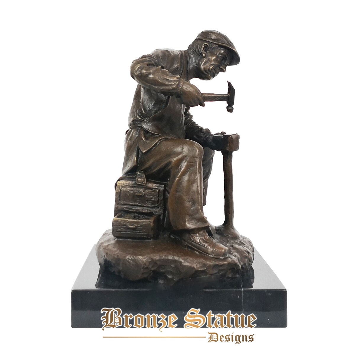 Bronzo calzolaio scultura statua uomo occidentale figurine arte perfetta casa armadio decorazione ornamento