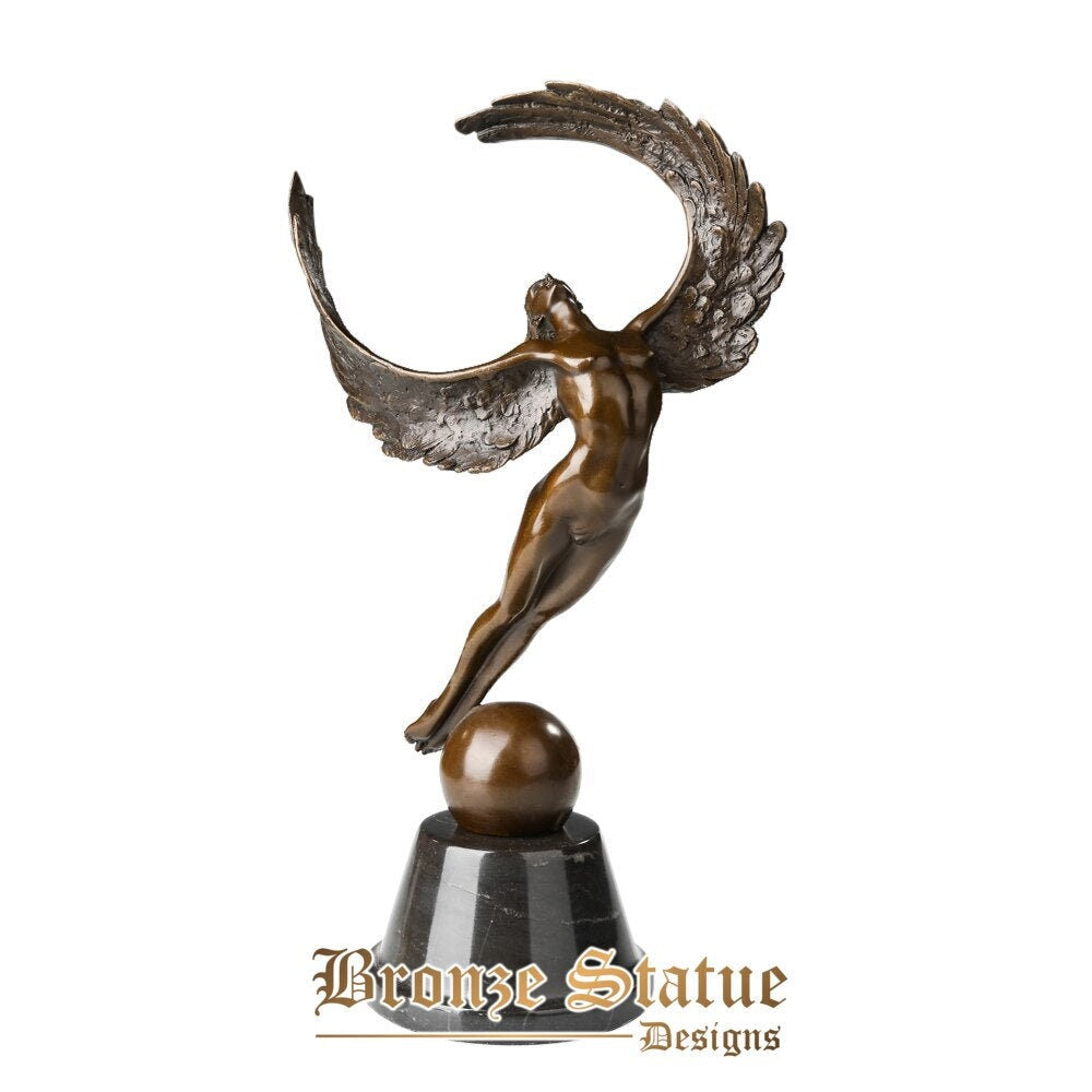 Abstrakte Engelsstatue aus Bronze, Mythos, blauer Himmel, Skulptur, Kunst, Geburtstagsgeschenk, Heimdekoration, Schreibtischdekoration