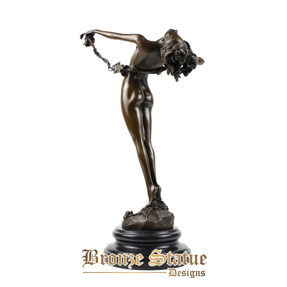 Nude grape woman statue sculpture bronze sexy naked female modern figurine art home decor