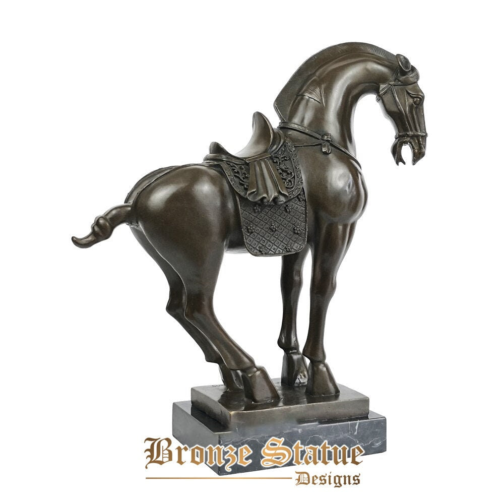 Bronze war horse statue sculpture animal figurine antique art chinese zodiac for study room office desktop decor