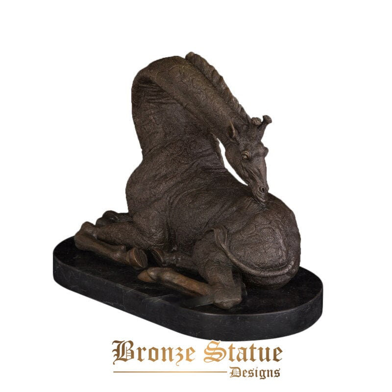 Liegende Giraffe Bronzestatue Skulptur Tierwelt Tierfigur Kunst für Kinderzimmer Dekor Ornament