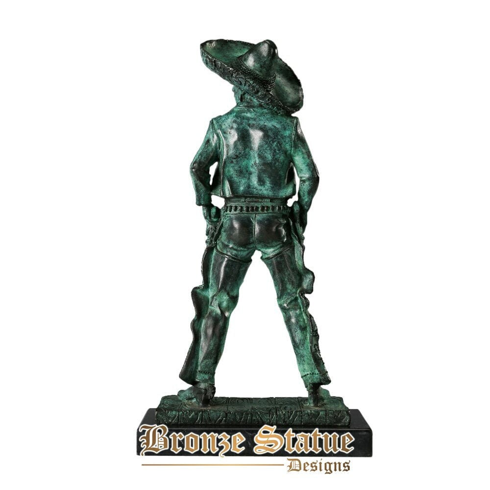 Western cowboy statue bronze antique male man sculpture figurine art for hotel living room decor gifts