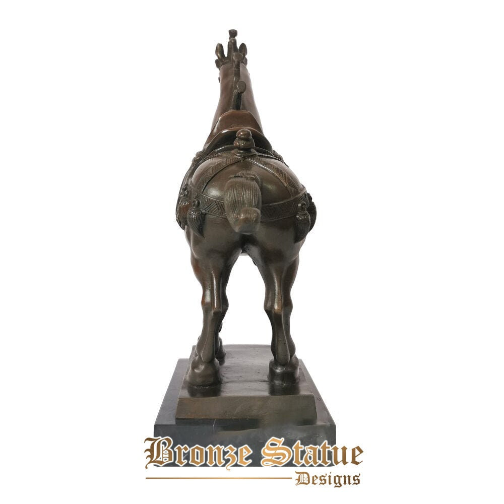 Bronze chinese war horse statue figurine animal sculpture art office home decoration ornament