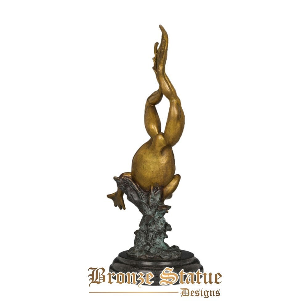 Bronze frog statue figurine copper animal fengshui sculpture metal crafts art kids birthday gifts