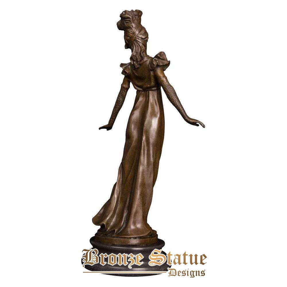 35cm western female bronze sculpture antique dressed woman statue hotel home decor ornament