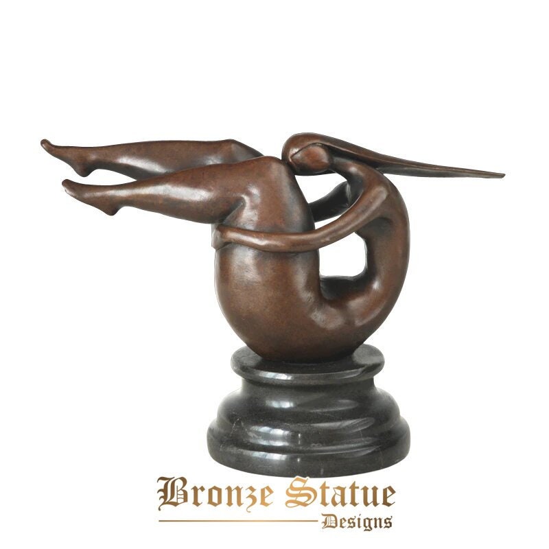 Bronzeskulptur abstrakte Frau Sport Statue Figur moderne weibliche Kunst Wohnkultur Geschenke
