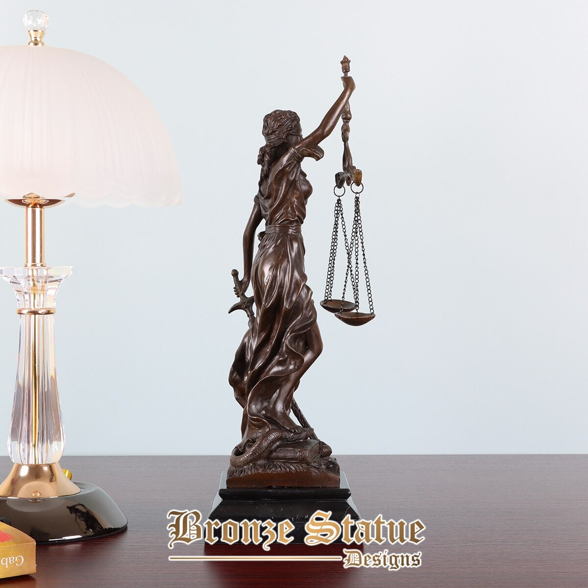 Lady justice greek goddess statue bronze blind themis justitia sculpture mythology figurine antique art home decoration
