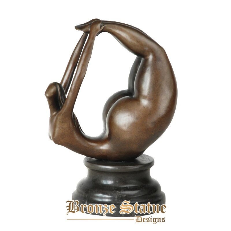 Bronze abstract woman statue sculpture modern sport female figurine art office table decor gifts