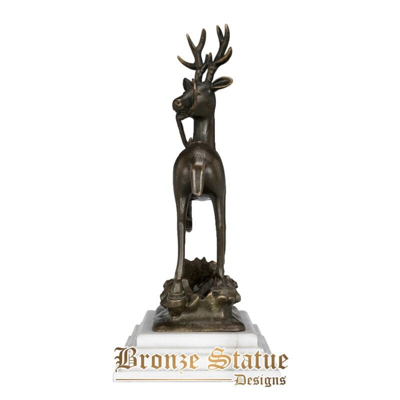 Wild sika deer statue sculpture hot cast bronze animal figurine art office decor business present