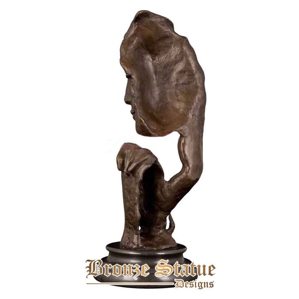 34cm abstract bronze prayer girl sculpture statue modern bust woman art indoor living room decor