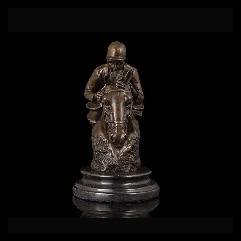 Horse & Jockey | Bronze Statue | Animal Sculpture | Horse Racing