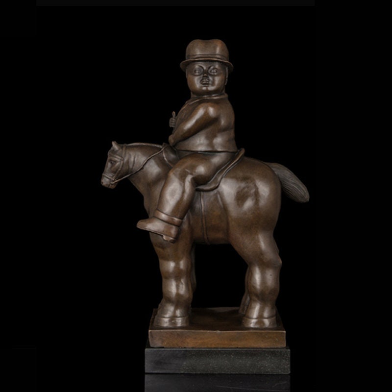 Man Riding Horse | Fernando Botero | Abstract Sculpture | Bronze Statue