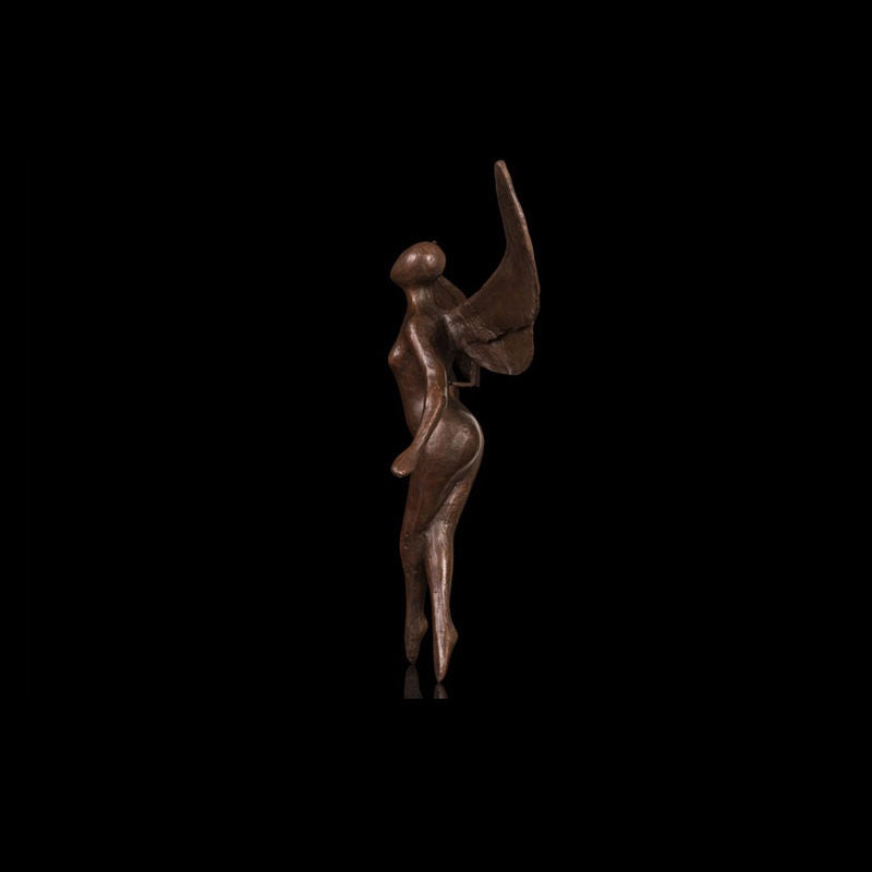 Abstract Angel Wall Art | Bronze Angel Statue | Winged Angel Sculpture