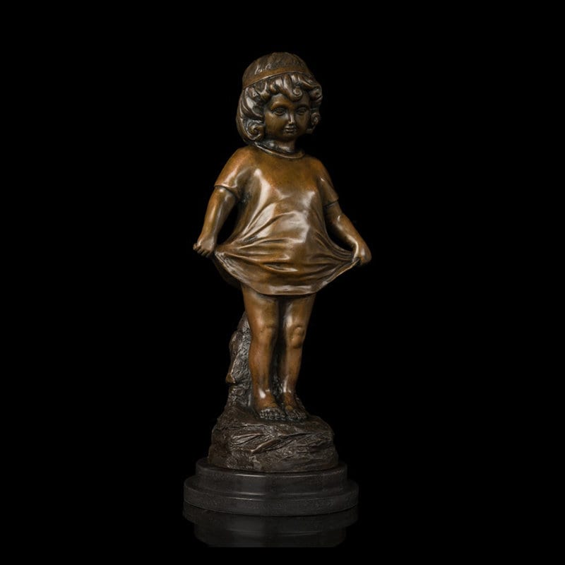 Little Girl Bronze Statue | Child Sculpture | Kid Statue
