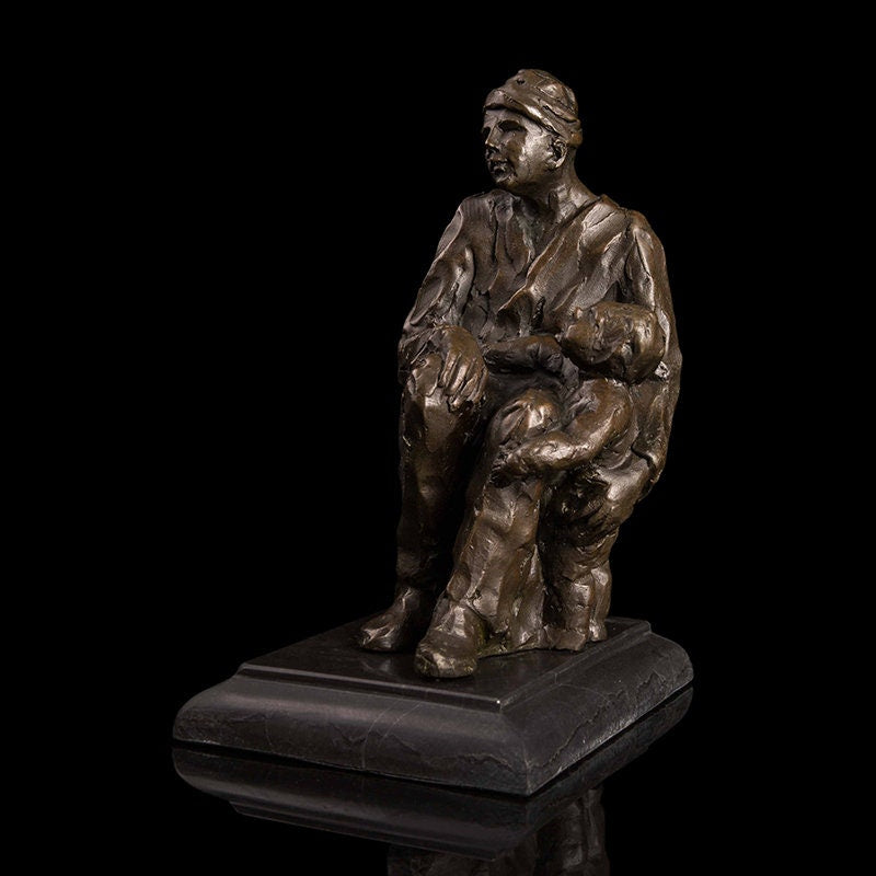 Abstract Father and Son Sculpture | Bronze Statue | Family | Fathers Day