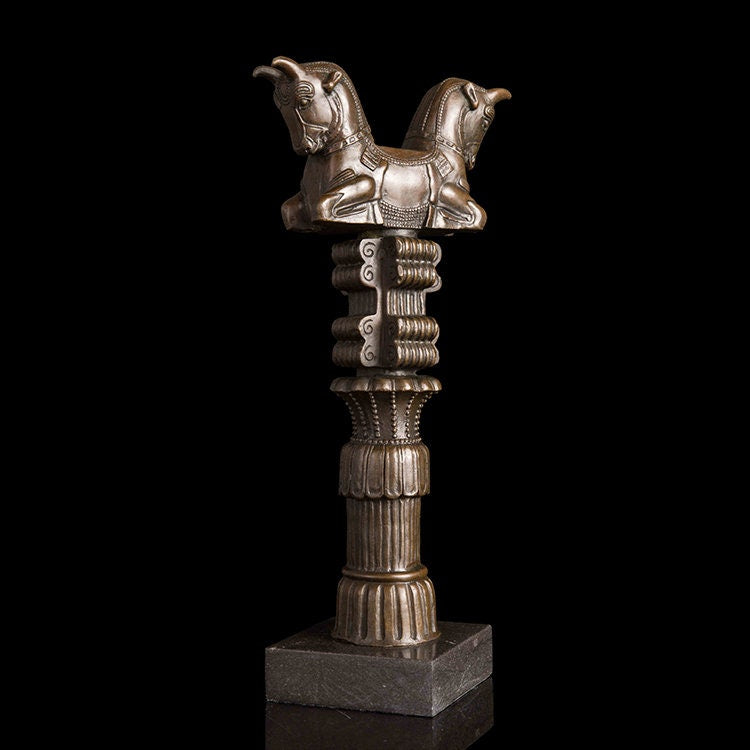 Two Horse Head Sculpture | Bronze Statue | Animal Bust