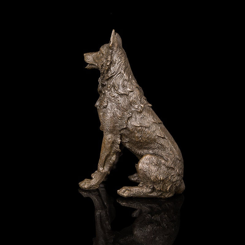 Sitting Dog | Bronze Statue | Animal Sculpture