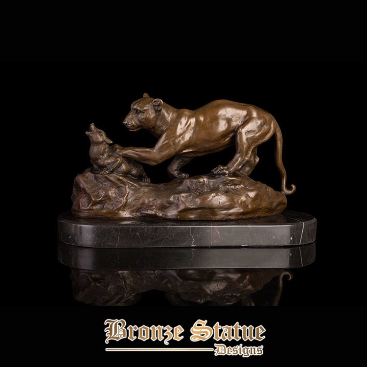 Panther Hunting Prey | Bronze Statue | Animal Sculpture